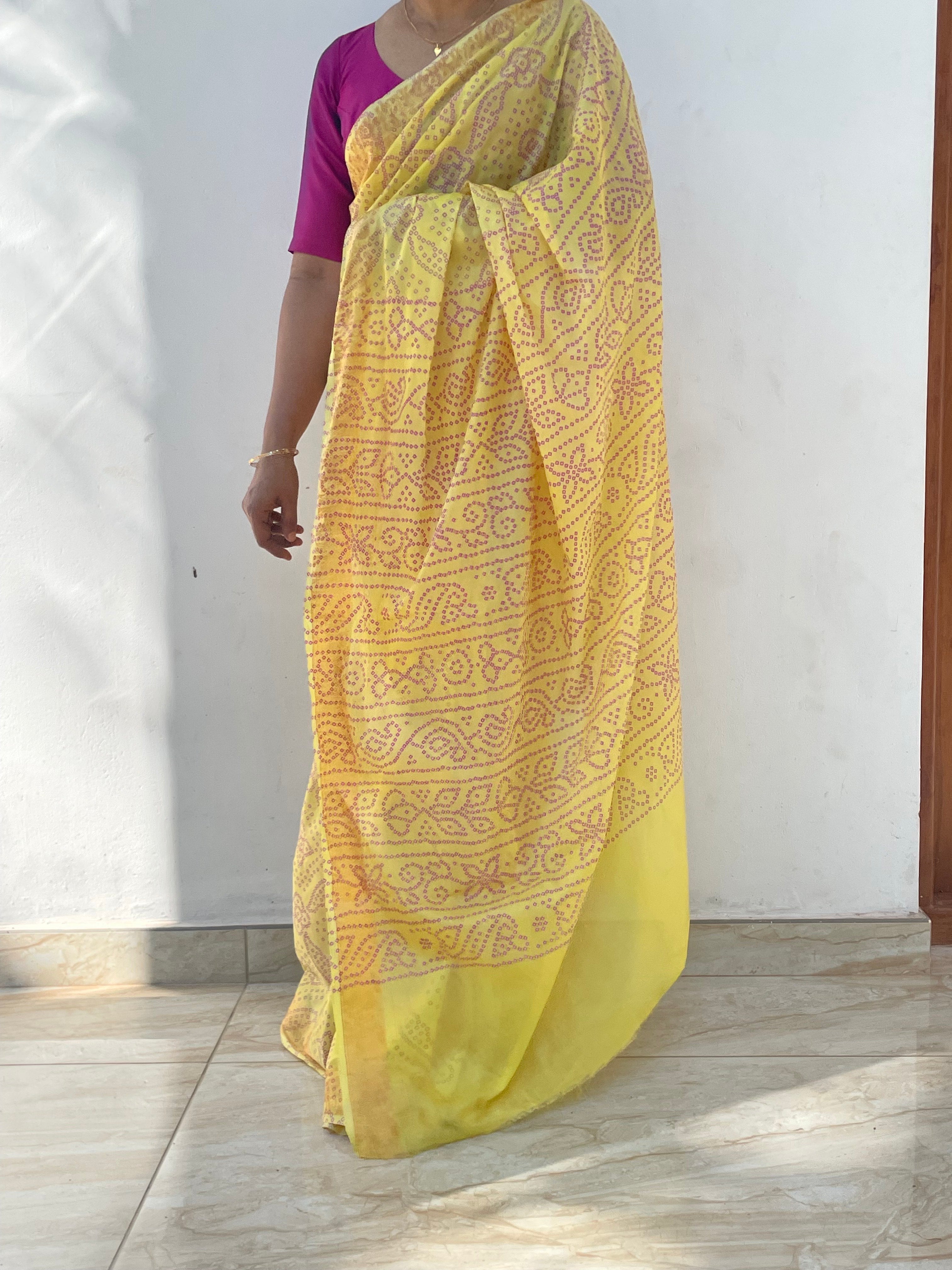 Bandhani Silk Saree