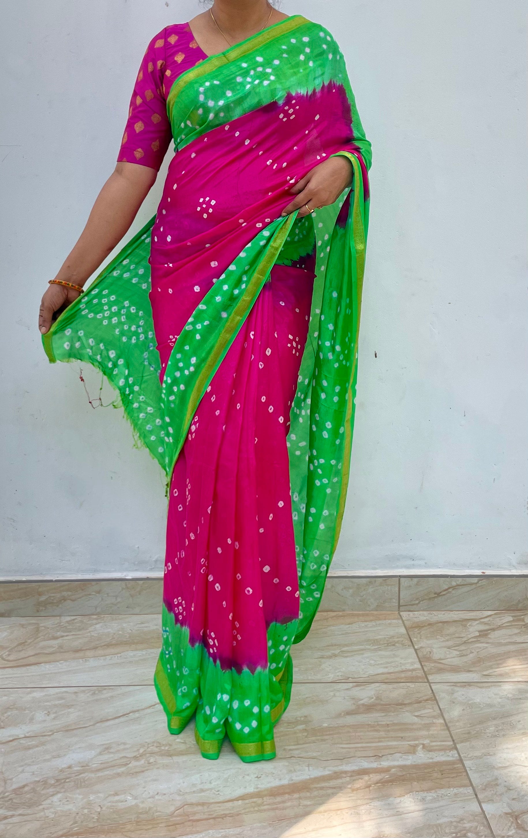 Bandhani Silk Saree